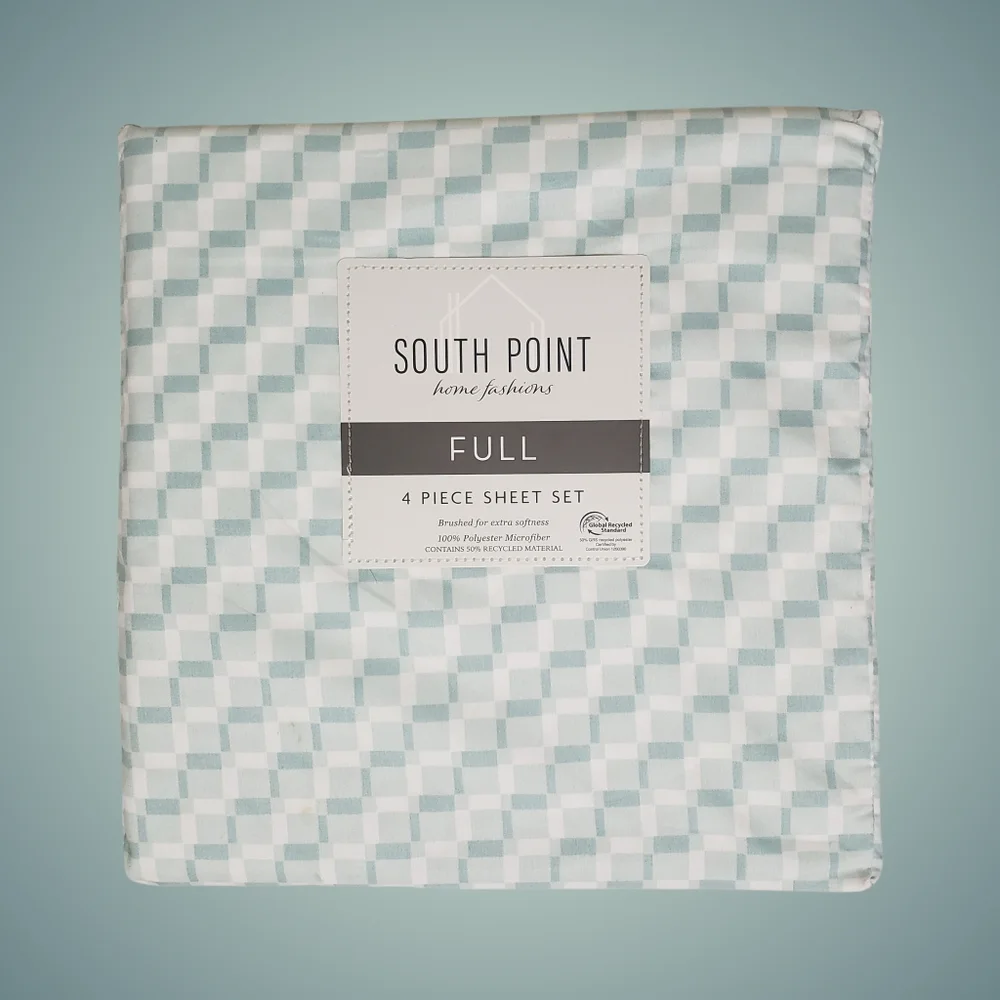 South Point Home Fashions Full Sheet Set 4-Piece Houghton Mint Soft NWT 🛌